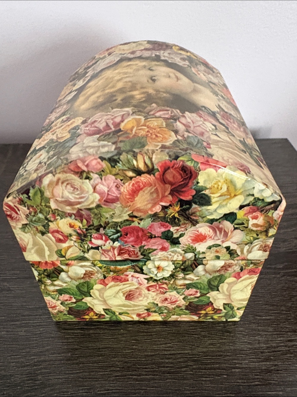 Floral Portrait Decorative Trinket Box in Multicolor - Picture 7 of 10